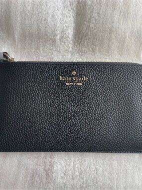 kate spade black clutch with logo tag - New with tags. Black